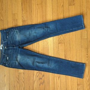 PAIGE Skinny Jeans Dark Blue Denim Faded Look